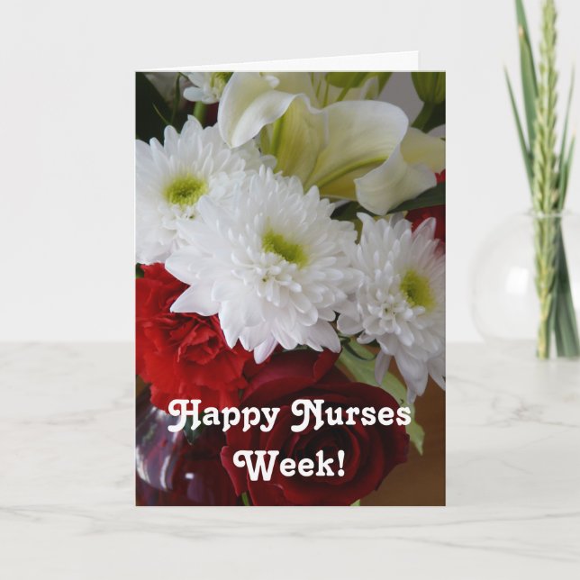Happy Nurses Week!-Hübsches Blumenstrauß Karte (Vorderseite)