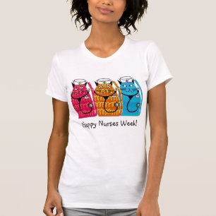Happy Nurses Week Nurse Cats T-Shirt