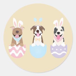 Happy Oaster American Pit Bull Terrier Dogs Runder Aufkleber