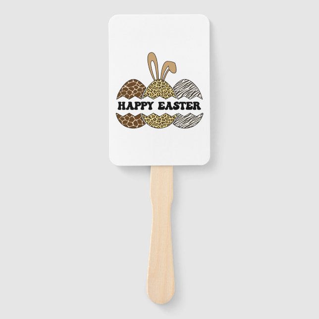 Happy Oaster Animal Print Ostereier Bunny Fächer (Vorderseite)