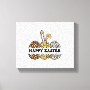 Happy Oaster Animal Print Ostereier Bunny Leinwanddruck