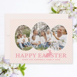 Happy Oaster Apricot Pink Bunny Foto Eier Feiertagskarte