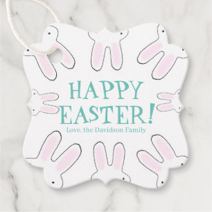 Happy Oaster aquamarine niedliche Brötchen lustig Geschenkanhänger