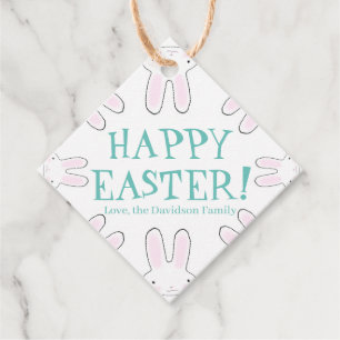 Happy Oaster aquamarine weiße niedliche Bündel ben Geschenkanhänger