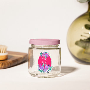 Happy Oaster Aquarell Blumenrosa Ei Aufkleber