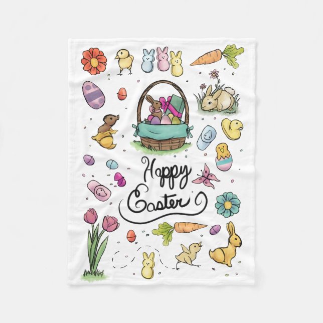 Happy Oaster Art Fleecedecke (Vorderseite)