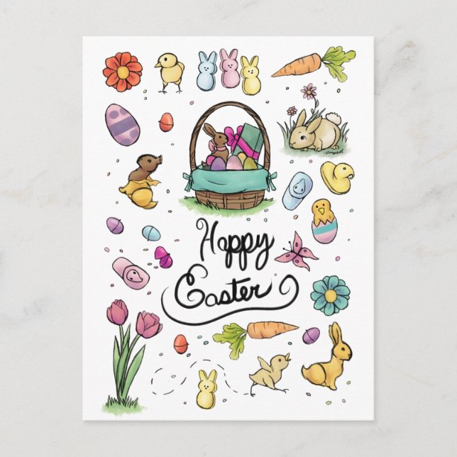 Happy Oaster Art Postkarte (Vorderseite)