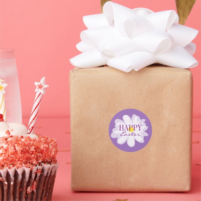 Happy Oaster Aufkleber mit niedlicher Blume (Party)