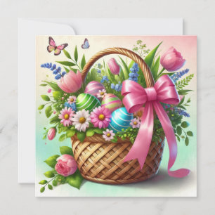 Happy Oaster Basket Print Design Einladung