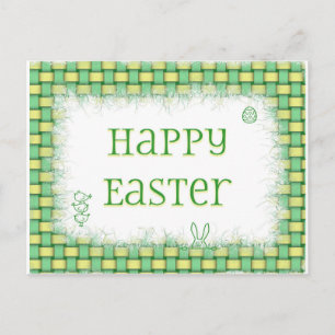 Happy Oaster Basket Weave Feiertagspostkarte
