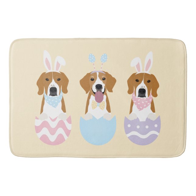 Happy Oaster Beagle Hunde Badematte (Vorderseite)