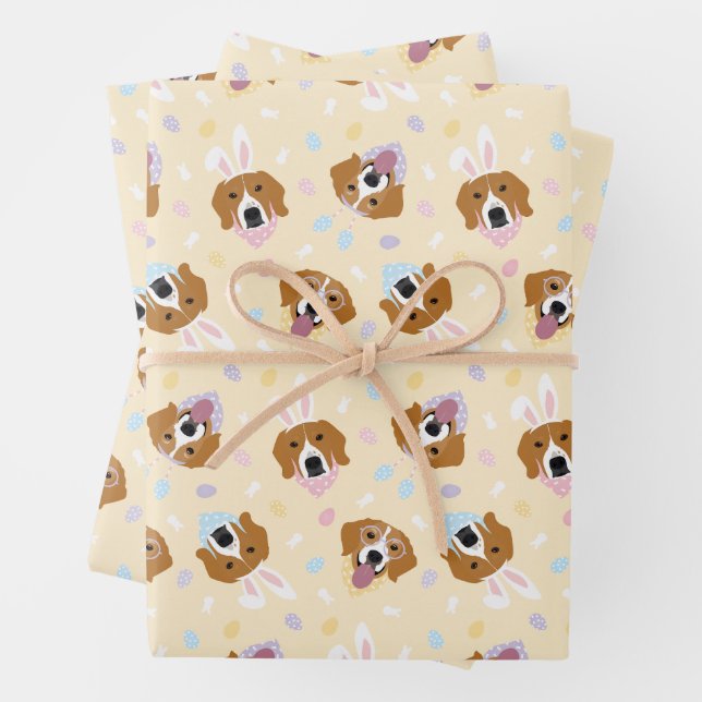 Happy Oaster Beagle Hunde Geschenkpapier Set (Beispiel)