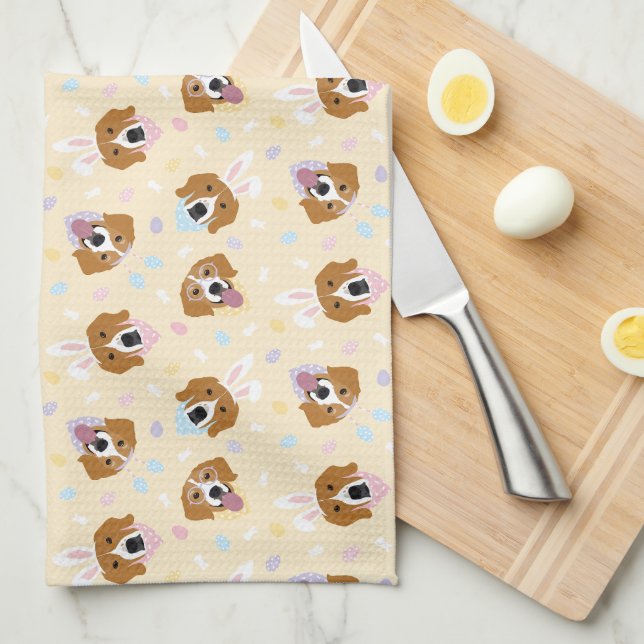Happy Oaster Beagle Hunde Geschirrtuch (Viertel Falte)