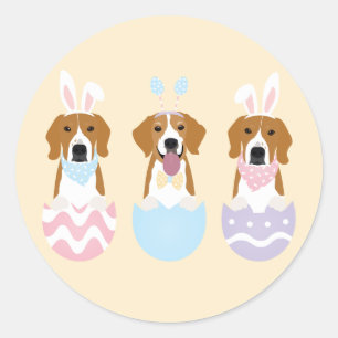 Happy Oaster Beagle Hunde Runder Aufkleber