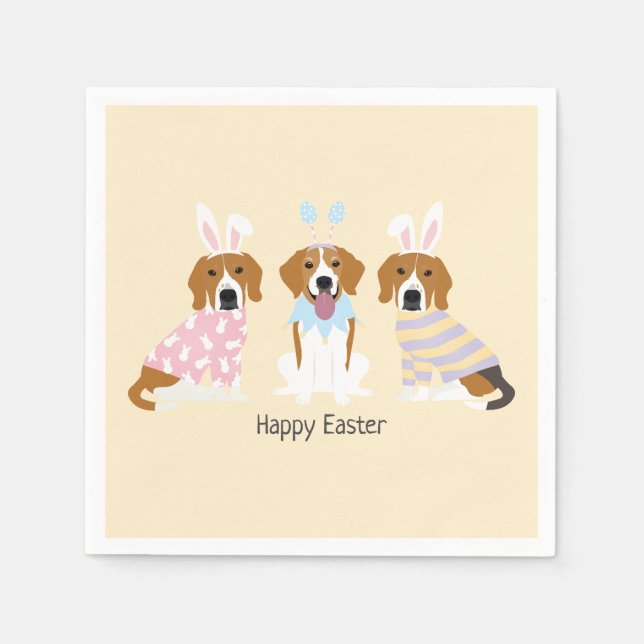Happy Oaster Beagle Hunde Serviette (Vorderseite)