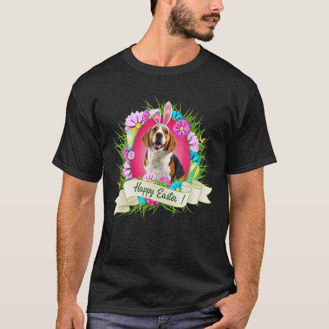 Happy Oaster Beagle Tragen Bunny Oar Eggs Cool T-Shirt (Vorderseite)
