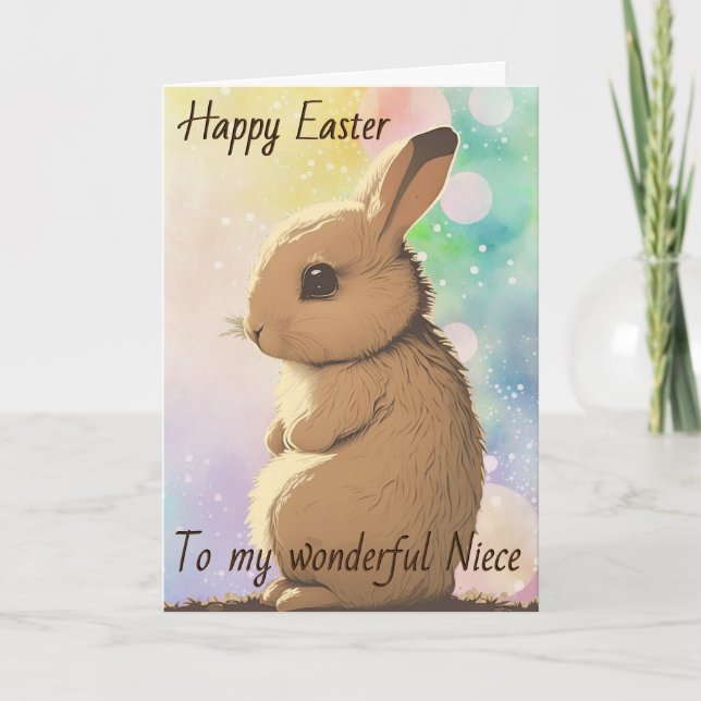 'Happy Oaster' Benutzerdefinierter Text, Regenboge Karte (Vorderseite)