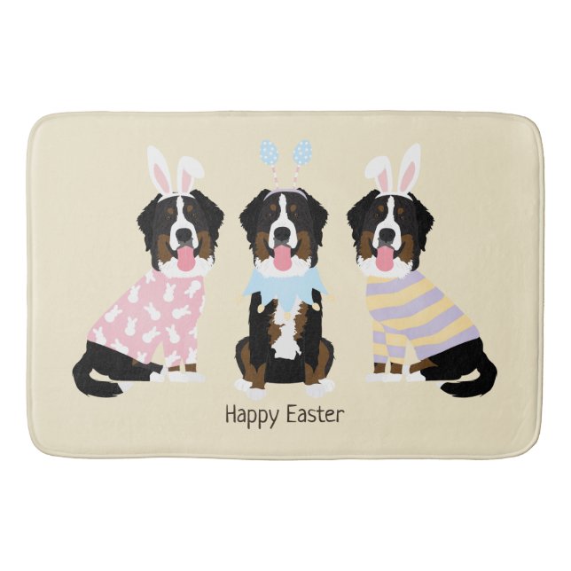 Happy Oaster Bernese Mountain Hunde Badematte (Vorderseite)