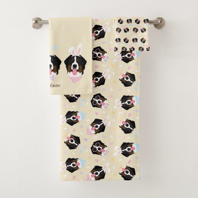Happy Oaster Bernese Mountain Hunde Badhandtuch Set (Insitu)