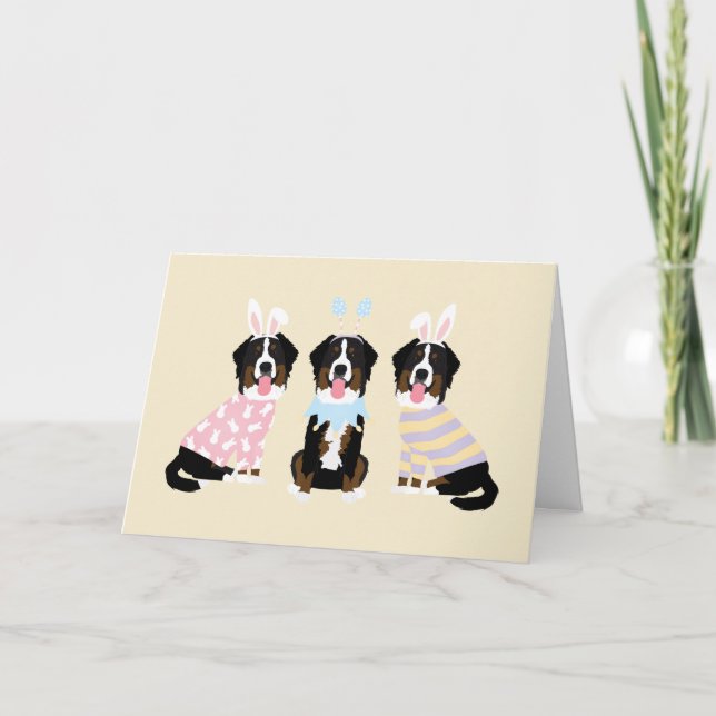 Happy Oaster Bernese Mountain Hunde Feiertagskarte (Vorderseite)