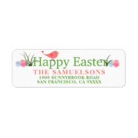 Happy Oaster Bird Painted Eggs Rücksendeadresse