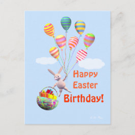 Happy Oaster Birthday Bunny und Balloons Feiertagspostkarte
