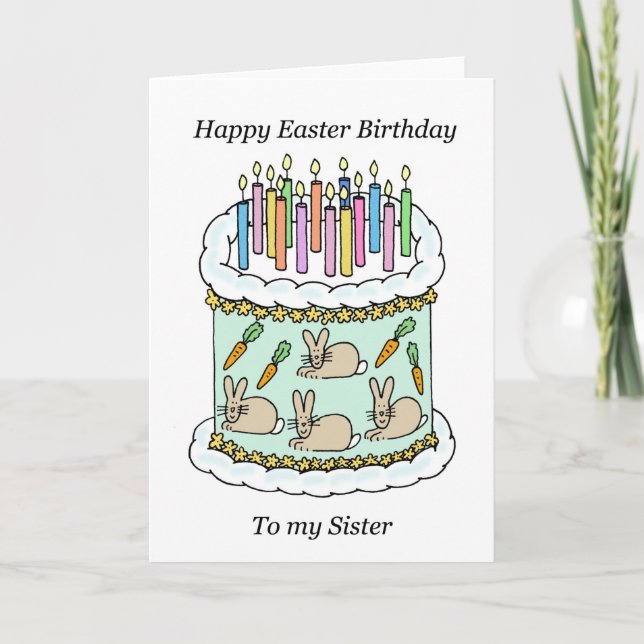Happy Oaster Birthday to Sister Karte (Vorderseite)