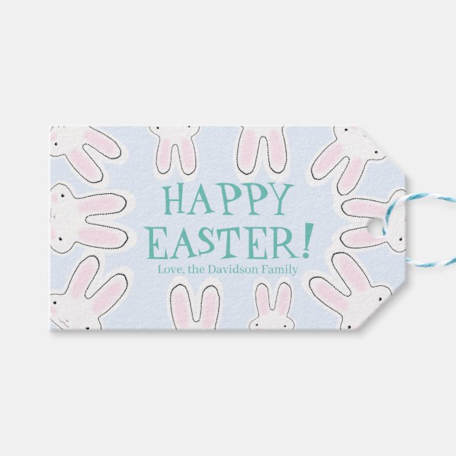 Happy Oaster blass blauer niedlicher lustiger Piss Geschenkanhänger (Vorderseite (Horizontal))