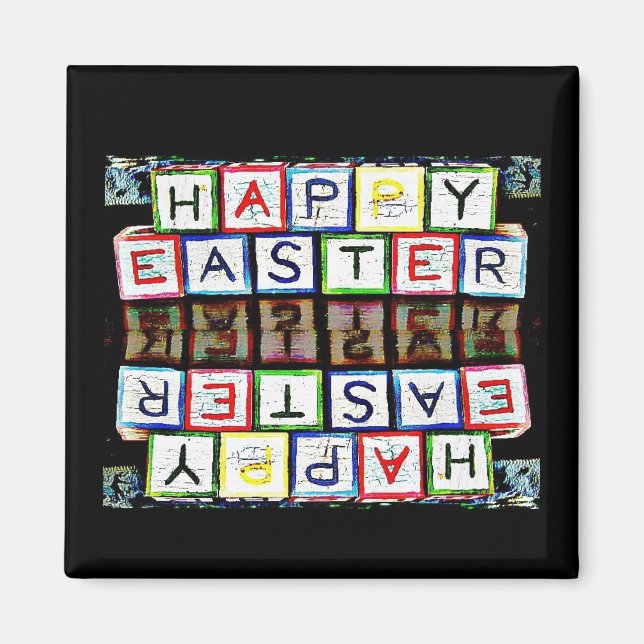 Happy Oaster Blocks Magnet (Vorne)
