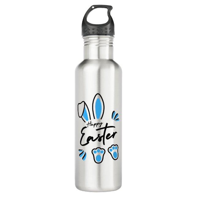 Happy Oaster Blue Edelstahlflasche (Vorderseite)