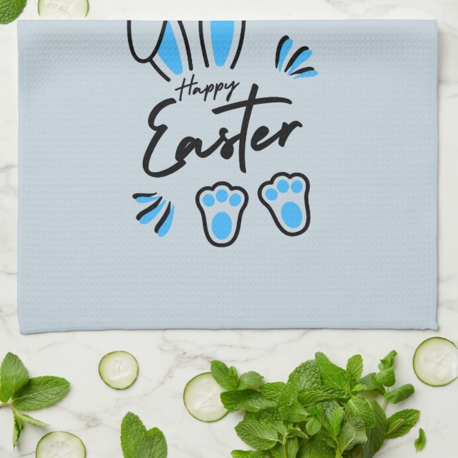 Happy Oaster Blue Geschirrtuch (Gefaltet)