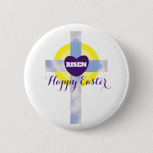 Happy Oaster Blue Sky Cross Resurrecrecrecrecrecre Button