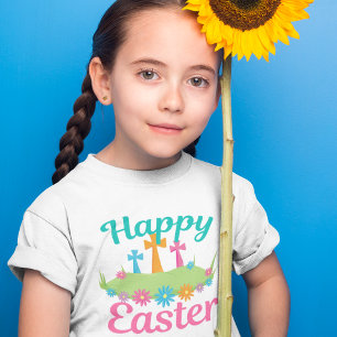 Happy Oaster Blume und Kreuze T-Shirt