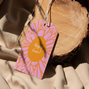 Happy Oaster Blumenbrust Orange Ei Klassische Rund Geschenkanhänger