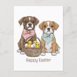 Happy Oaster Boxer Hunde Postkarte