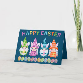Happy Oaster Bright Kolored Gnomes: Personalisiert Karte