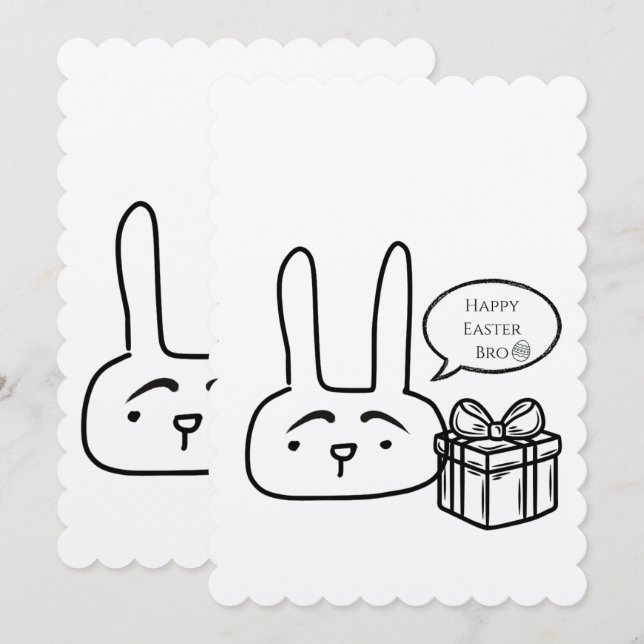 Happy Oaster Bro Bunny Dankeskarte (Vorne/Hinten)