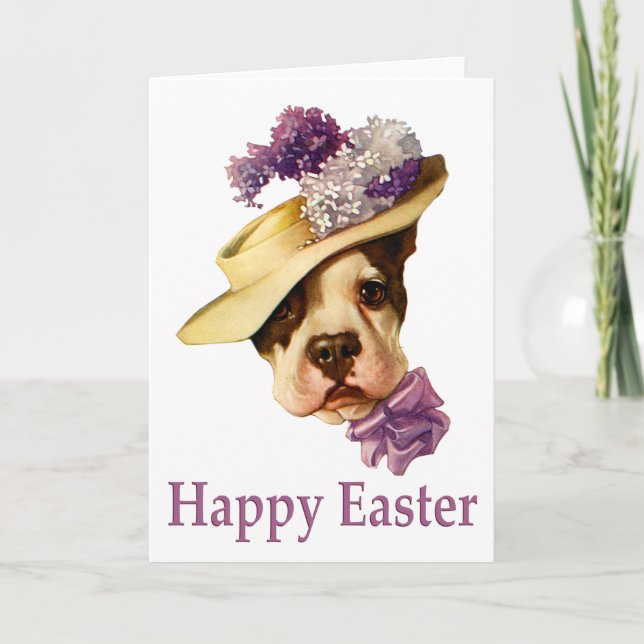 Happy Oaster Bulldog Feiertagskarte (Vorderseite)