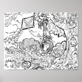 Happy Oaster Bunnies Ei Hunt Kunstdrucken Poster