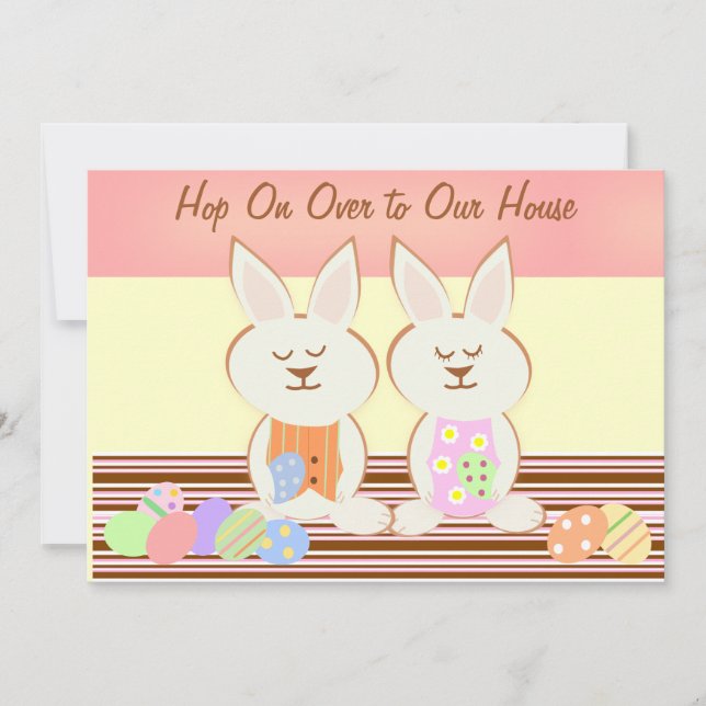 Happy Oaster Bunnies Luncheon Einladung (Vorderseite)