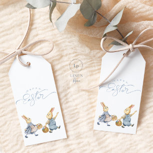 Happy Oaster Bunnies mit Eierkörben Geschenk Tag Geschenkanhänger