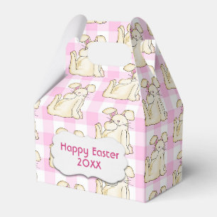 Happy Oaster Bunnies über Gingham Geschenkschachtel