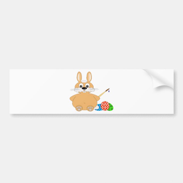 Happy Oaster Bunny Autoaufkleber (Vorne)