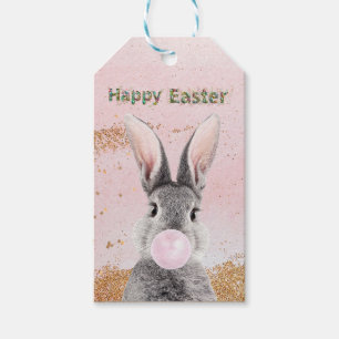Happy Oaster Bunny blies Pink Bubble Gum Geschenkanhänger