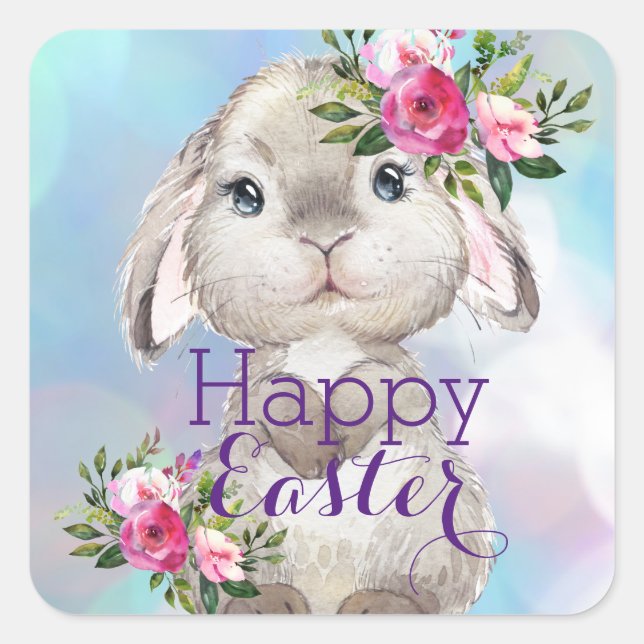 Happy Oaster Bunny Blume Stickers (Vorderseite)