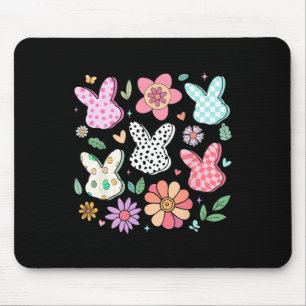 Happy Oaster Bunny Boho Floral Kariert Bunny Rabbi Mousepad
