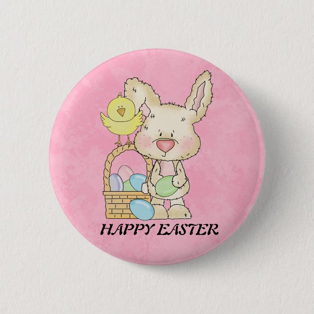 Happy Oaster Bunny Button (Vorderseite)