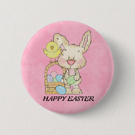 Happy Oaster Bunny Button