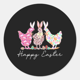Happy Oaster Bunny Chicken Lover Ostergebäck Runder Aufkleber