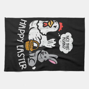 Happy Oaster Bunny Chicken Nicht wieder Funny Men  Geschirrtuch
